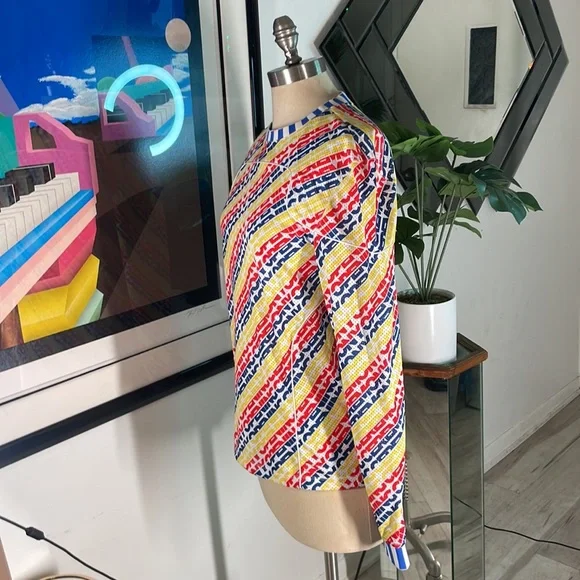 Opening ceremony long sleeve RBY Red Blue Yellow striped shirt - Picture 2 of 12